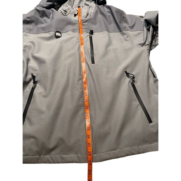 North America Branding Gray Softshell Jacket Men’s Large Hooded Octopus Patch - Picture 15 of 16